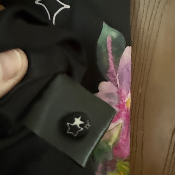 Johnny Was Karolina Black tea length Kasumi Dress with Vibrant Floral Patterns - Picture 13 of 15